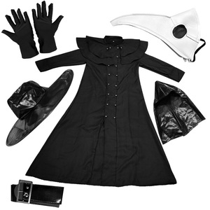 Nouvel ensemble de déguisement de docteur de la peste pour Halloween, costume médiéval steampunk punk, accessoires de fête masquée pour femme - Product Image 5