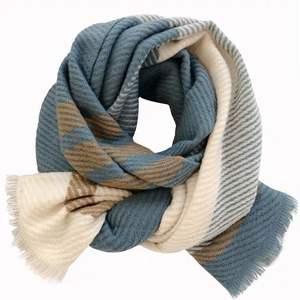 <strong>Japanese</strong> Color Blocked <strong>Geometric</strong> Warm Scarf Women's Winter Long Style Temperament Shawl Scarf - Product Image 5