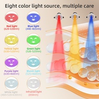 Masque LED à prix d'usine, portable, 7 couleurs + lumière rouge infrarouge, masque LED rechargeable, source d'alimentation, masque photonique LED