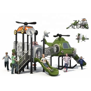 Juego de Tobogán de Helicóptero para <span class=keywords><strong>Niños</strong></span> de Jardín de Infancia, Juego al Aire Libre con Tobogán de Avión para Patio de Recreo - Product Image 5