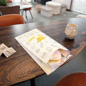 Personalized Customized Colored Oil Resistant Food Grade Greaseproof Biodegradable Eco-Friendly Recyclable <b>Paper</b> Bags for Bread - Product Image 2