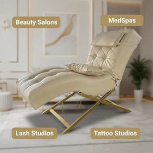 Luxury Modern Metal Curved Lash <b>Bed</b> & Massage Table for Salon Spa Facial Services - Product Image 4