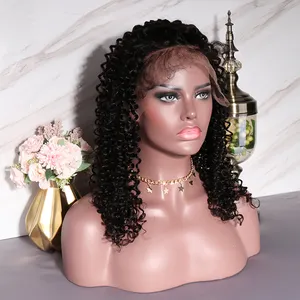 Baoyasun — perruque Lace Front Wig brésilienne, perruques et postiches de cheveux humains vierges, très bouclés, partie centrale, vente en gros