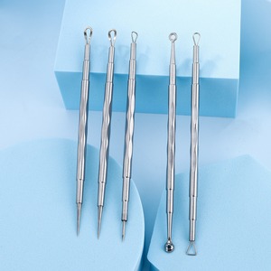 Aiguille anti-acné en acier inoxydable, extracteur de points noirs, nettoyeur de pores et outil de pressage des boutons pour resserrer les pores, marque Rose Milare - Product Image 3