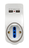Mehrfachsteckdose Italienischer Typ Adapter mit Nachtlicht Mit Handyhalterung Mit Tag-Nacht-Sensor zur Steuerung der Lichtan-/Aus-Schaltung