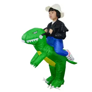 Good Quality Halloween Christmas Costume Kids Ride On Dinosaur Inflatable Costume Children Dinosaur Riding Inflate mascot