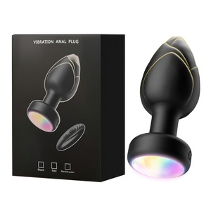 ของเล่นทางทวารหนักรูปทรงดอกบัว ไฟ LED กระพริบ ควบคุมด้วยรีโมท สั่นได้ สำหรับนวดต่อมลูกหมากชาย ทำจากซิลิโคน สำหรับผู้ชาย - Product Image 1