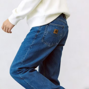 Jean en denim décontracté pour homme, coupe droite classique vintage, taille mi-haute, avec fermeture éclair et logo, style OEM <span class=keywords><strong>de</strong></span> marque automobile - Product Image 6