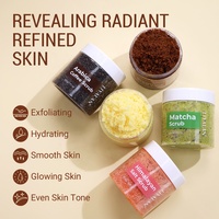 Gommage exfoliant blanchissant pour le visage et le corps au sucre brun de l'Himalaya, matcha, café, curcuma et sel marin en gros