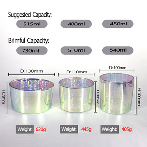 Pot à <span class=keywords><strong>bougie</strong></span> de luxe FENGJUN, récipient en verre irisé avec fermeture métallique, décoration d'intérieur de luxe - Product Image 6