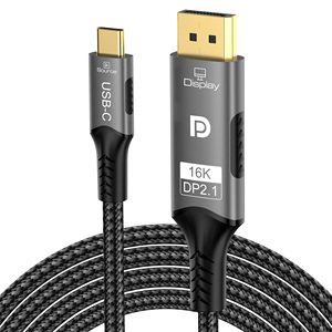 Kabel LinkJun OEM Tipe C ke DP 16K, 8K/120Hz 4K/240Hz, USB C ke DP 1M 3M 54Gbps, Kabel Adaptor dengan Konduktor Berlapis Emas untuk HDTV - Product Image 1