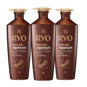 Shampoo Nutriente per Capelli al Ginseng Rosso Ryeo Hongjindan 820ml, Profumo Floreale Bianco, Confezione da 3, in Offerta - Product Image 1
