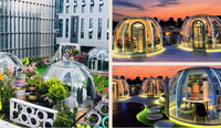 Maison extérieure à bulles PC tente Igloo transparente étoile préfabriquée petite maison dôme de camping maisons dôme ovale géodésique de camping