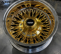 Roue NJQS, produit phare, entièrement chromée, 13-14 pouces, à rayons chromés pour voiture classique