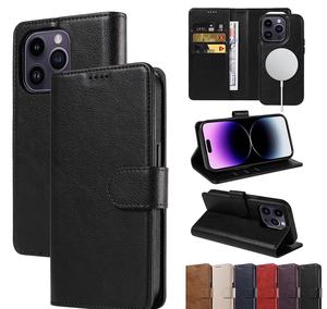 Vente en gros de étui de téléphone de luxe en cuir PU pour <span class=keywords><strong>iPhone</strong></span> 15 <span class=keywords><strong>Pro</strong></span> <span class=keywords><strong>Max</strong></span> étui de téléphone style livre étui de téléphone magnétique couverture mobile - Product Image 5