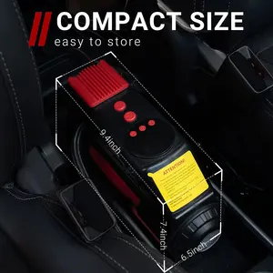 <span class=keywords><strong>ACDC</strong></span> Mini compresseur d'air électrique à main 12V/240V Gonfleur de pneu avec moniteur de pression des pneus Lumière LED pour voitures - Product Image 6