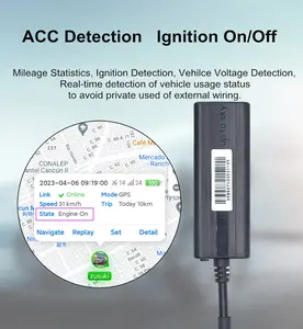 Mini Rastreador GPS para motocicleta, dispositivo de detecção de combustível anti-roubo e corte ACC, dispositivo de rastreamento GPS para carro, plataforma gratuita vitalícia