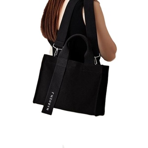 High Quality Durable Advanced Custom logo Pattern Canvas Tote <b>Bag</b> With Embroidered Shoulder Strap - Product Image 1
