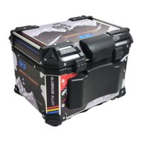 Top Case de Moto 45L Étanche en Alliage d'Aluminium, Coffre Arrière pour Moto, Bagagerie de Voyage
