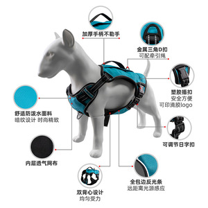 Nuevo arnés para mascotas, estilo chaleco de nailon, reflectante y transpirable, arnés para perros grandes - Product Image 5