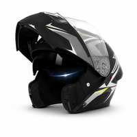 Casque intégral modulaire ABS personnalisable avec graphisme éclair, homologué DOT, équipement de sécurité pour la conduite et la course