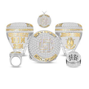 Bagues de mariage personnalisées <span class=keywords><strong>pas</strong></span> chères avec pierre naturelle plaquée or en alliage pour les occasions de fête - Product Image 5