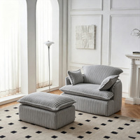 Ensemble de canapés modulaires en tissu de lin, fauteuils compressés sous vide, fauteuils de sol pour salon, meubles de maison