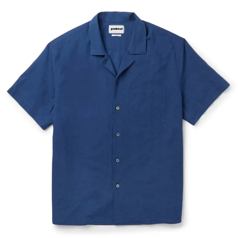 Wholesale custom designer camp collar lounge men casual shirt collar design plain men linen t shirt