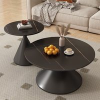Table basse en métal, style nordique, ensemble de meubles, table ronde moderne, table d'appoint, table à thé, table d'appoint latérale, table basse en marbre blanc de luxe pour salon
