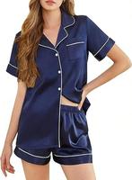 Ensemble en satin de soie Quiet Girl, deux pièces, vêtements de nuit, vêtements de détente, ensembles boutonnés, robe de nuit pour femmes