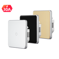 Interrupteur intelligent Zigbee pour chaudière, contrôleur de chauffe-eau 30A, application Smart Life Tuya, télécommande, Alexa, Google Home, panneau en verre