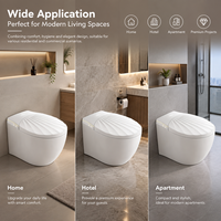 Toilette intelligente moderne avec bidet, chasse d'eau automatique, capteur au pied, siège chauffant, sécheur à air chaud, télécommande et écran LED