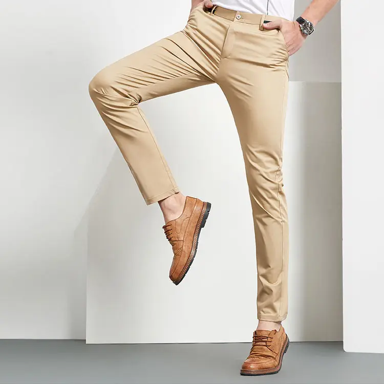 Pantaloni Multi tasca Chino Slim Fit da uomo Chino Cargo elasticizzati personalizzati all'ingrosso OEM