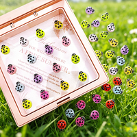 50 Pièces Mini Charms Coccinelle à Sept Points pour Nail Art, Adorables Décorations en Résine pour Ongles, Perles et Accessoires de Manucure Artisanale