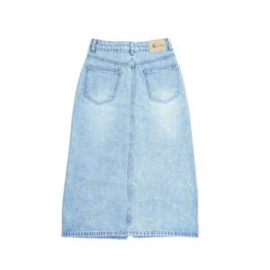 8853 Jupe Midi en Jean Bleu Clair à Taille Haute - Style Modeste et Féminin Été/Printemps Lavable et Résistante à la Décoloration - Product Image 3