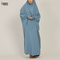 Ensemble Deux Pièces Khimar Personnalisé, Vêtement Musulman Islamique pour Ramadan, Khimar Abaya Tendance Couleur Unie