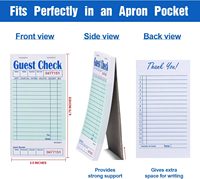 170*88mm restaurants serveur de commande de nourriture bloc-notes invité chèque livre serveuse bloc-notes