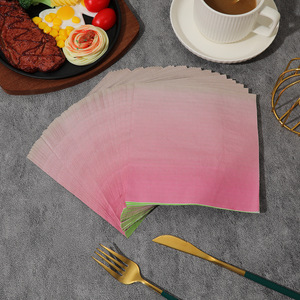 Pink Green Gradient Printed Paper Napkins 330mmx330mm For Themed Party Disposable Use - Product Image 4