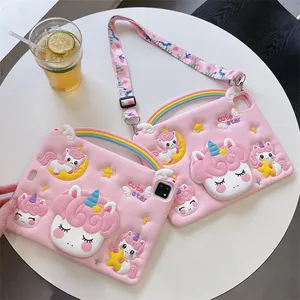 Fundas de Silicona para Tablet 2026, <span class=keywords><strong>iPad</strong></span> Air <span class=keywords><strong>Mini</strong></span> <span class=keywords><strong>2</strong></span>-10.ª Generación, Funda Infantil con Diseño de Unicornio de Dibujos Animados, Fundas Protectoras de Silicona con Correa - Product Image 5