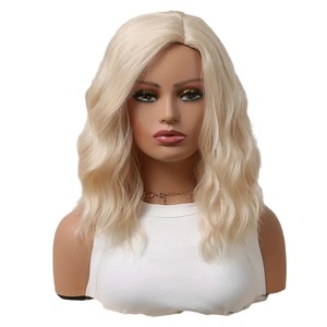 Perruques et postiches de mode transfrontalières européennes et américaines, cheveux bouclés mi-longs blonds naturels africains pour usage quotidien - Product Image 5