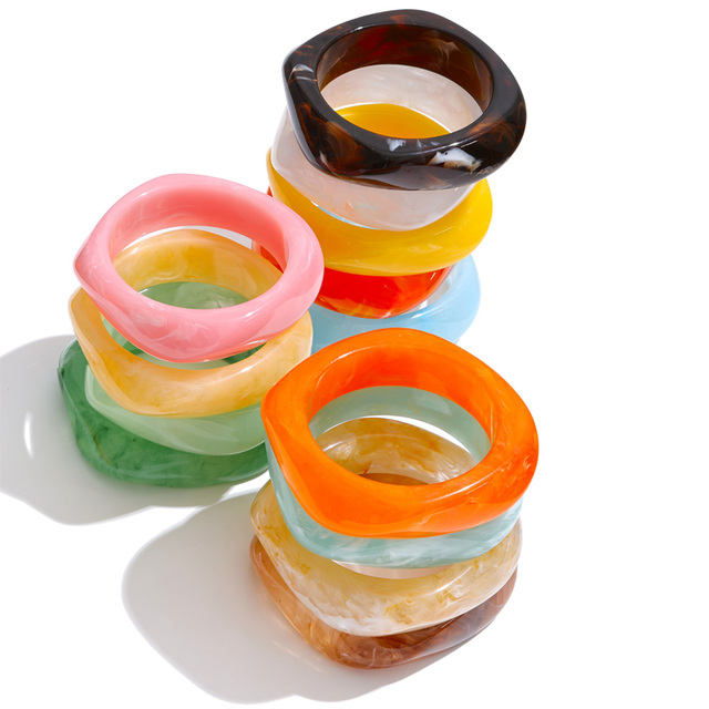 JINYOU 6625 Elegant Acrylic Resin Bracelet Smooth Fashion Women's One Size Jewelry Bracelet Bangle for Gift