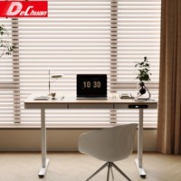 Table d'ordinateur ergonomique en bois avec pieds en métal en forme de T