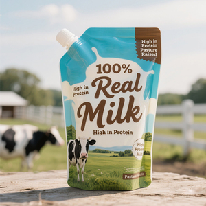 Tùy chỉnh 500ml1000ml đứng lên túi Spout cho sữa nước trái cây uống bơm lại nhôm lá túi bao bì thực phẩm - Product Image 1