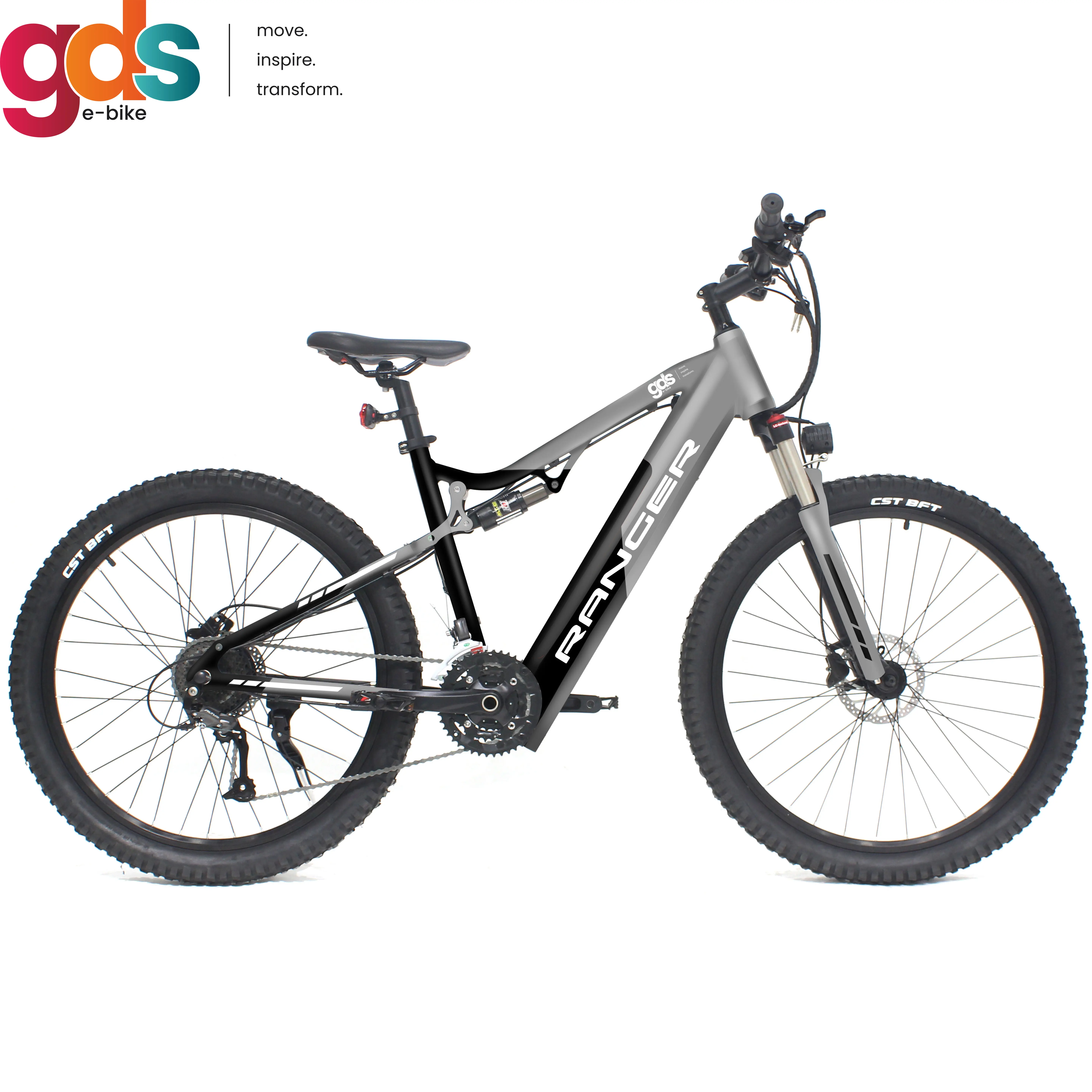 GDS Ebike M019 enduro ebike 120km long range 36v 48v 250w 500w e bike full suspension electronic e mountainbike elektro bike