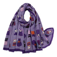 Écharpe musulmane en coton imprimé chat 180*90CM, motif animalier, châle tendance pour femme, hijab en viscose à séchage rapide pour la plage – Meilleures ventes