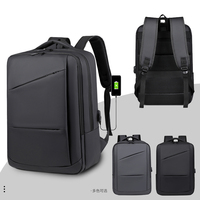 Tas Ransel Pria Oxford Baru Model Cross-border Kapasitas Besar, Tas Bagasi untuk Perjalanan Bisnis, Komputer, Sepatu, Bahan Polyester, Desain Melengkung