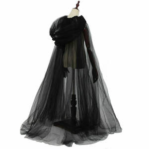 Halloween Ghost Heks Cape Black Death Mesh Lange Mantel Voor Kostuum Feest Prom Outfit Spookachtige Decoraties - Product Image 4