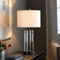 Lampe de chevet personnalisée pour hôtel, idéale pour la maison, la suite, la chambre d'hôtel Hilton Studio, lampe de lecture de bureau, lampe de travail, base en métal, abat-jour en tissu
