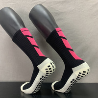 Chaussettes de sport respirantes de designer avec logo personnalisé, compression, grip rose, pour football et soccer