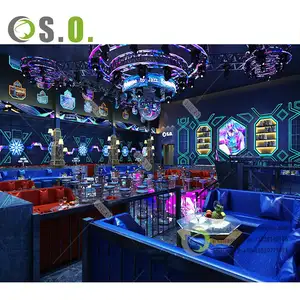 Guangdong fabrika kaynağı Modern LED aydınlatma gece kulübü için ticari bar mobilyaları şarap servis tezgahı